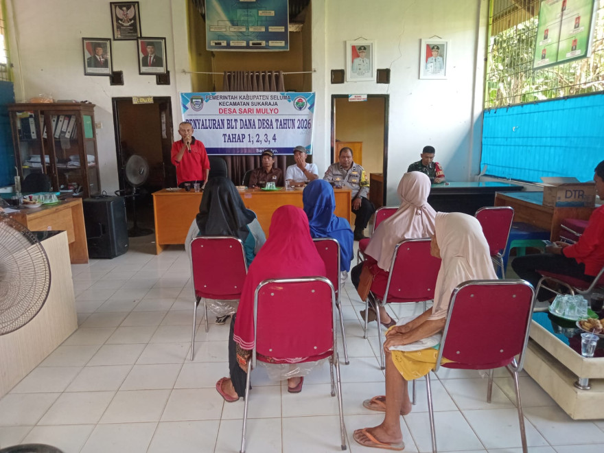 BLT-DD Tahun 2026 bergulir, Desa Sari Mulyo Salurkan BLT-DD Tahap 1