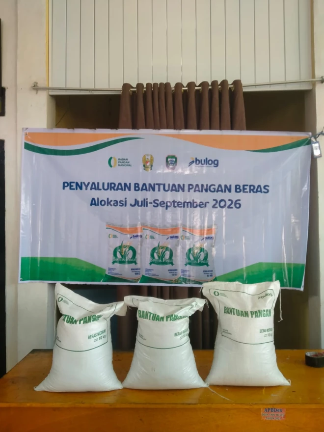 PENYALURAN BANTUAN PANGAN BERAS (JULI-SEPTEMBER 2026) DESA SARI MULYO BERJALAN KONDUSIF